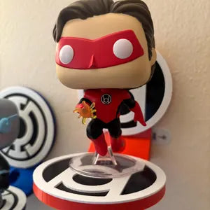 Red Lantern-Inspired Floating Display Shelf for Action Figures
