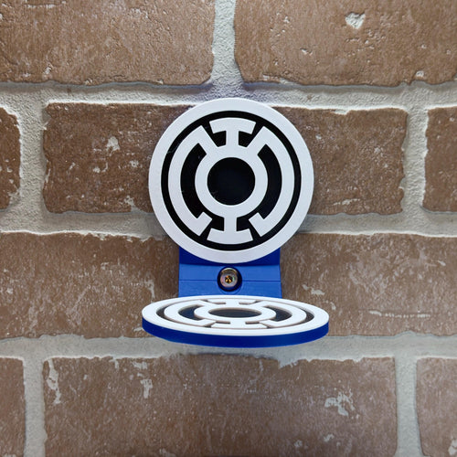 Blue Lantern-Inspired Floating Display Shelf for Action Figures - product photo 1